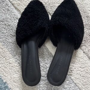 Jenni Kayne Black Fuzzy Mules